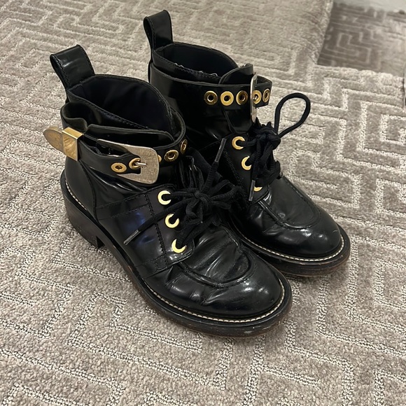Balenciaga patent leather combat boots size 36.5 - Picture 1 of 7